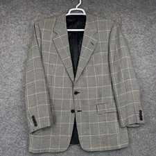 Vintage Hickey Freeman Blazer Mens 42R Brown Wool Tweed Sport Coat Made USA 90s picture