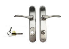 Pella Active Left Hand Handle Keyed Set Hinged Door + Key Lock - Satin Nickel picture