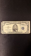Series 1953 $5 Silver Certificate, Circulated Condition, Serial C87050362A picture