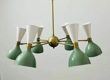 6 Arms Mid Century Stilnovo Modern Brass Sputnik Chandelier Light picture