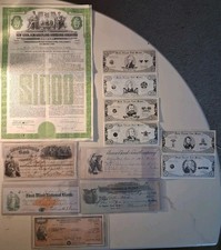 SLING's🪙 1800-1900's RARE Obsolete 1858 Check $1000Bond & 12+Items RETAILS $150 picture