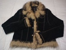 Vintage Bebe Leather Jacket with Faux Fur Trim- Excellent Condition- No Flaws picture