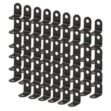 Angle Bracket Metal Black Brace Fastener Shelf Support Screws 12 x 12mm 60pcs picture