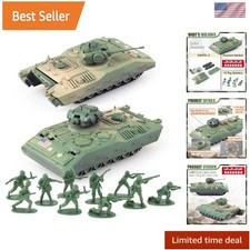 Kid-Friendly WW2 Army Tank & Soldiers Set - 10pcs Military Figures Included picture