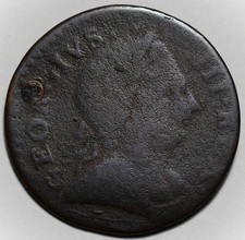 1771 Machin's Mills Halfpenny - Vlack 3-71B, Plugged - Copper Colonial Coin picture