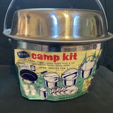 Vintage Mirro Aluminum Camp Kit 15 Piece Camping Cooking Set New Old Stock picture