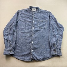 Carhartt WIP Shirt Robert Mens Large Blue Chambray Work In Progress Button Up picture