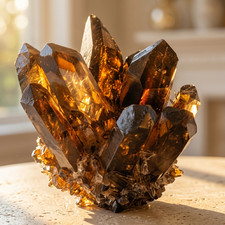 Rare Smoky Quartz Cluster 300g, Natural Crystal Stone, Healing Energy Decor picture