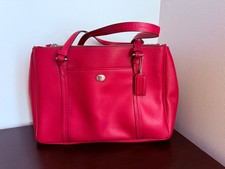 COACH PEYTON LEATHER JORDAN DOUBLE ZIP CARRYALL F25669 Merlot Cranberry picture