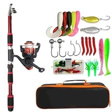 Telescopic Fishing Rod and Reel Set with Baits and Hooks for Travel picture