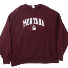 VTG Montana Grizzlies Champion Reverse Weave Sweatshirt Mens 2XL Maroon Pullover picture