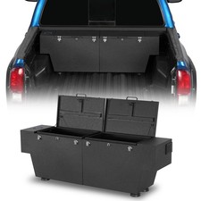 Fit 2005-2023 Toyota Tacoma Steel Truck Bed Tool Box Lockable Storage Box Black picture