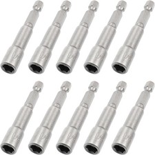 10Pcs 1/4'' Hex Shank Magnetic Power Nut Driver Bit Sets, 1/4 Inch Quick Change picture