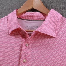 Vineyard Vines Shirt Mens Medium Pink Jim Nantz Palmero Polo Brrr Stretch AOP picture