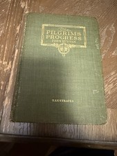 Antique 1916 The Pilgrim's Progress John Bunyan Illustrated Green Hardcover OUP picture
