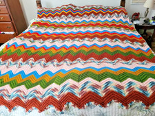 Hand Made Vintage Afghan Over 50 Years Old, Never Used Stored in Ceder Chest picture