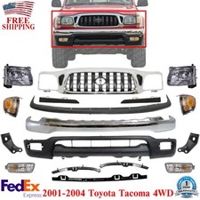 NEW Front Chrome Bumper Kit w/ Grille Assembly For 2001-2004 Toyota Tacoma 4WD picture