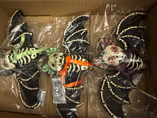 Katherine's Collection Halloween Skeleton Bat Ornaments Set of 3 picture