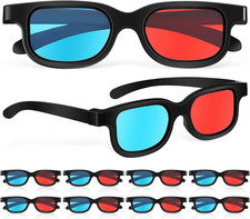10 Pairs 3D Glasses for Movies Comfortable Fit Universal Compatibility Red Blue picture