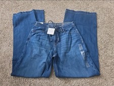 American Eagle Dreamy Drape Strigid Ultra Wide Leg Jeans Size 000 Low Rise NWT picture