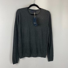 Zara Knitwear Lightweight Sweater Womens Medium Gray Crew Neck Pullover picture