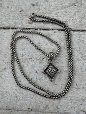 David Yurman 32” Box Chain With John Hardy Basket Weave Pendant All Sterling picture