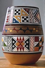 VTG PERUVIAN CEREMONIAL VESSEL POTTERY QUERO HANDPAINTED 7