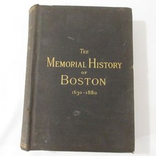 Memorial History Boston 1630-1880 Early Colonial Period City Map Indian Antique picture