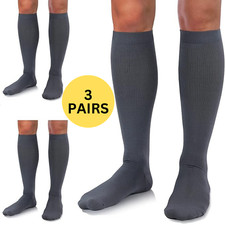 3 Pairs Medical Compression Socks for Women and Men 20-30 mmHg Knee High Socks picture
