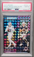 🔥2025 DRAKE MAYE / JOSH ALLEN PANINI MOSAIC CARBON COPY LOW POP /49 PSA 10 💎 picture