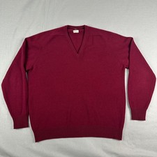 Vtg 1950s Brooks Brothers Sweater Mens 46 XL V-Neck Lambswool Made in England picture