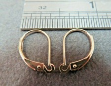 One Pair 14K Solid Y. Gold Interchangeable Lever Back Earwires Earrings  picture