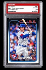 2024 Topps  Pete Crow-Armstrong Rookie #407 Chicago Cubs Mint Graded 10 picture