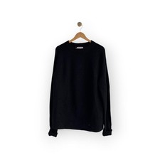 HELMUT LANG Black Heavy Knit Lambswool Sweater Womens Mens Size M Minimalist picture
