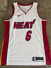 Nike Miami Heat LeBron James #6 NBA Jersey Size 44 White/Red picture