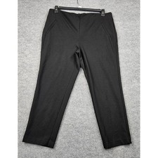 Chicos Fabulously Slimming Pants Black Ponte Knit Pull On Straight Leg Size 2.5 picture