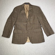 Vintage 90s Polo University Club Sport Coat Men's 42 R Houndstooth Windowpane picture