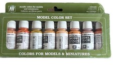 Vallejo Model Color Face Skin Tones Set Acrylic Paint 8 Colors Miniatures 70124 picture