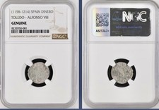 1158-1214 Silver Greek Cross Coin Kingdom Toledo King Alfonso VIII NGC Genuine picture