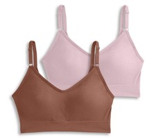 Jockey Set of 2 Seamfree Back Smoothing Cami Strap Bras Almond/PnkShadw L New picture