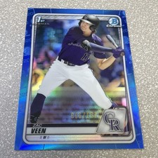 2020 Bowman Chrome Zac Veen Blue Refractor /150 Bowman 1st ROOKIE Rockies picture