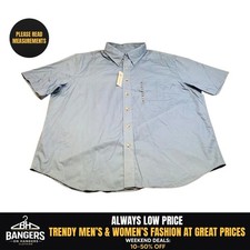 NWT Croft & Barrow Button Down Shirt Mens XL Blue Short Sleeve Wrinkle Resistant picture
