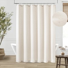 Cream Linen Shower Curtain for Bathroom Water Repellent 72x92 Inch picture