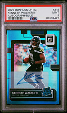 2022 Donruss Optic Kenneth Walker III Blue Auto /99 #218 PSA 9 picture