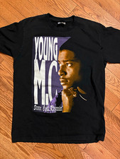 Vintage 1990s Young MC concert T-Shirt Men's L Black Crew picture
