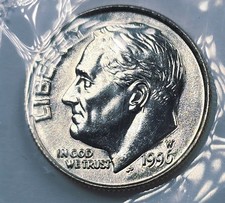 1996 W Roosevelt Dime 10C 50th Anniversary SEALED MINT CELLO picture