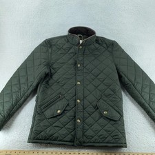 Barbour Powell Quilted Jacket Mens Medium Sage Green Snap Button MQU0281GN72 picture