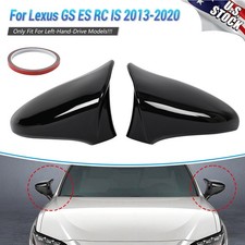 GROSSY BLACK SIDE MIRROR COVER CAPS FOR LEXUS RC300 RC350 RC200t 2015-2017 2018 picture