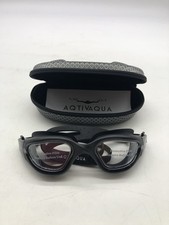 AqtivAqua DX Wide View Swimming Goggles Black Frame Clear Lens Silver Case picture