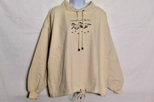 Women's Christopher & Banks Cream 100% Cotton Running Horses Sweatshirt Medium picture